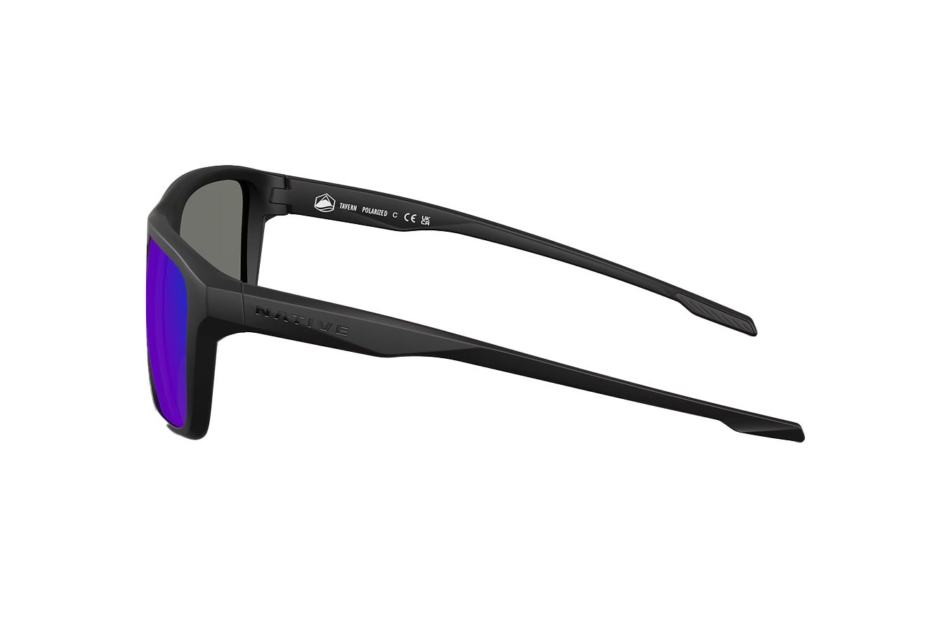 NATIVE EYEWEAR Tavern Matte Black Frame with Blue Reflex Polarized Lenses